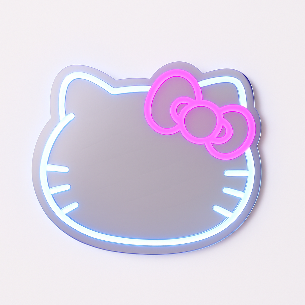 "Kitty" mirrored neon sign perfect for a child's room