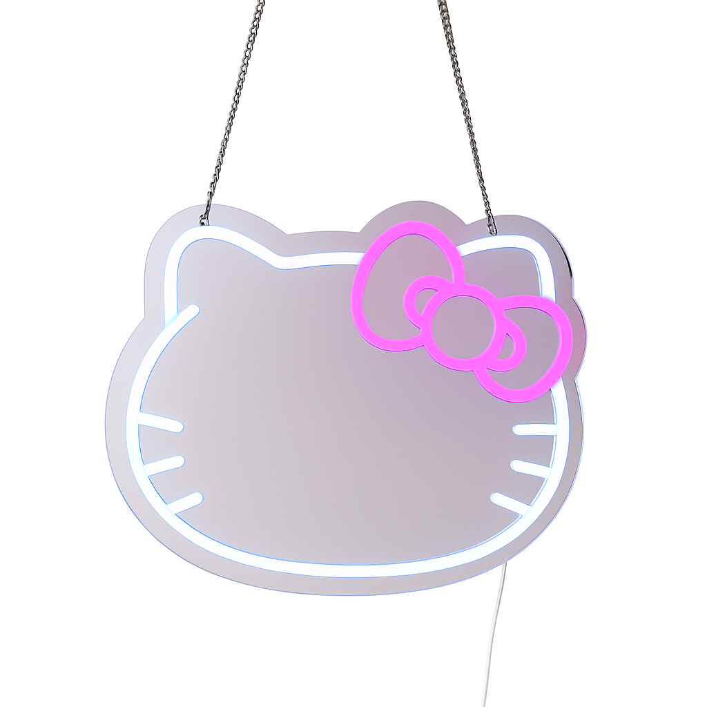 "Kitty" mirrored neon sign perfect for a child's room
