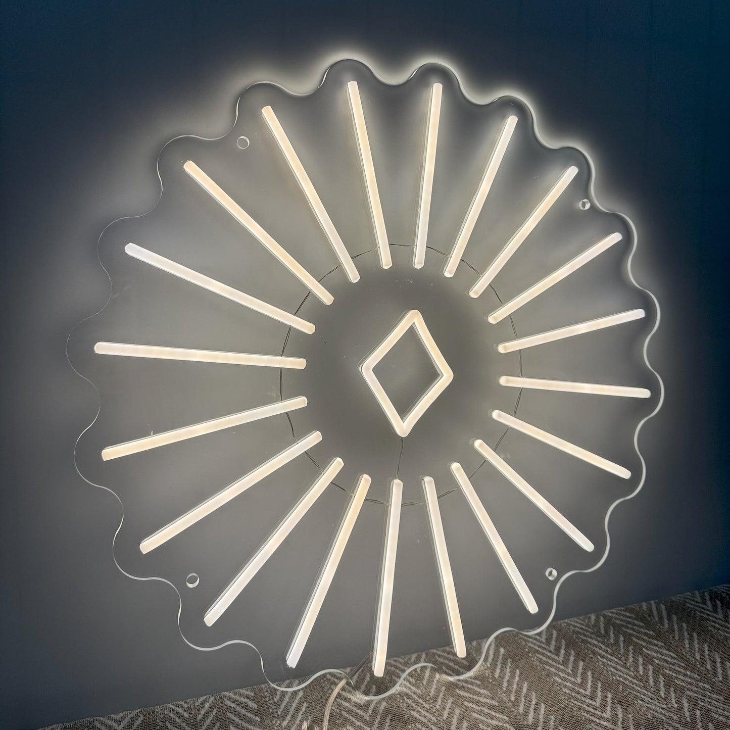 Sun shaped fun warm white signs