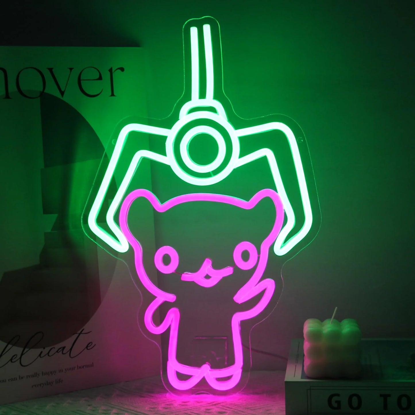 Dimmable Cat Led Neon Signs for Wall Decoration Glowing Sign Powered by USB Pet Shop Animal Party Kids Room Birthday Gift