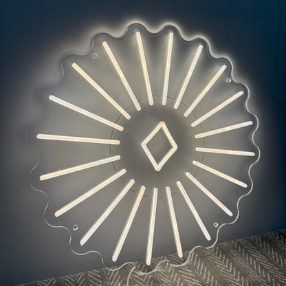 Sun shaped fun warm white signs